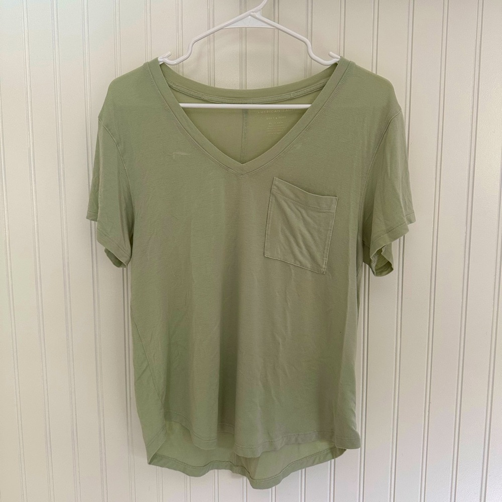 American Eagle Outfitters Sage Green Short Sleeve Relaxed T-Shirt